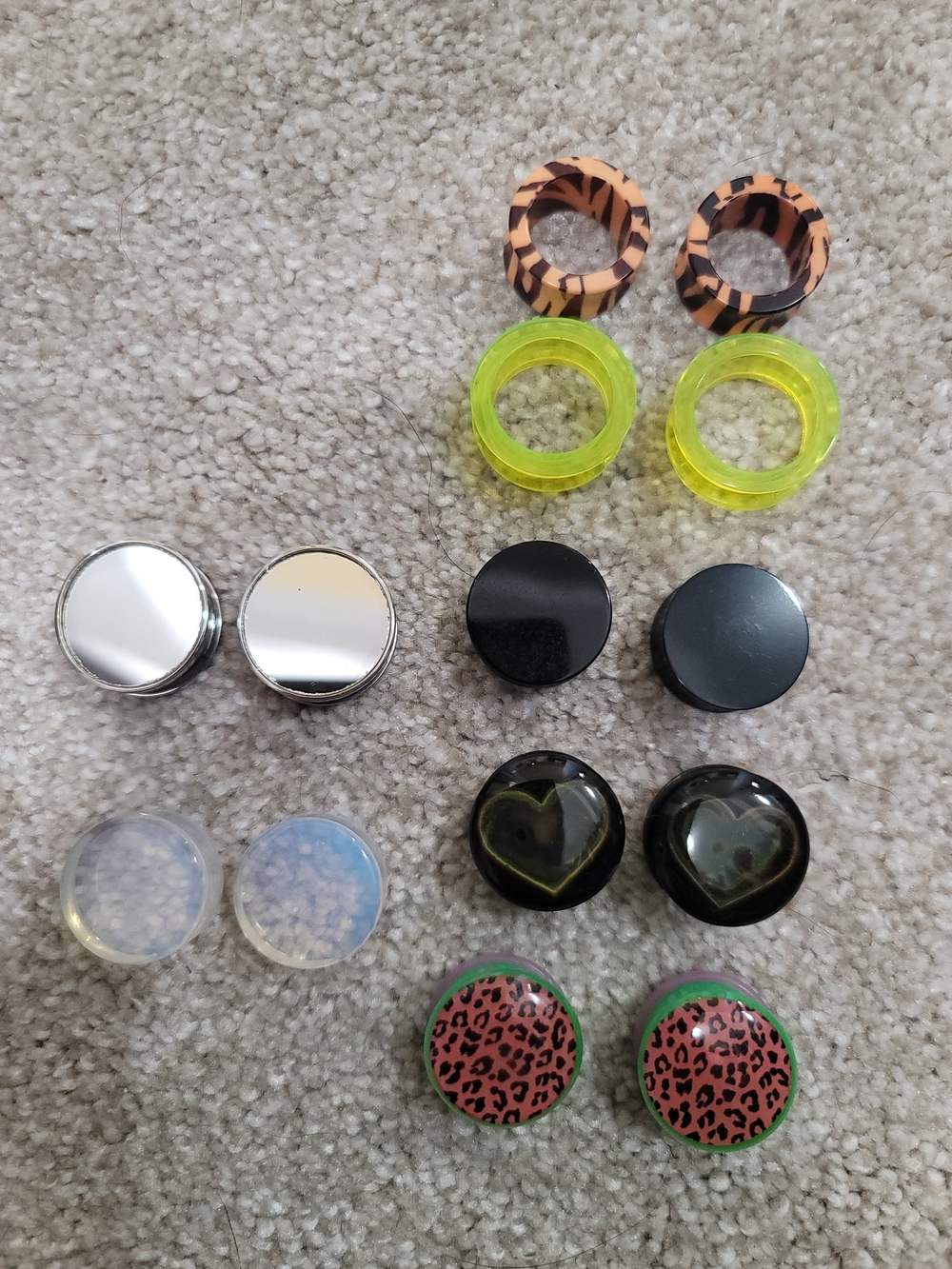 3/4 Inch Plugs & Tunnels Lot - 7 pair